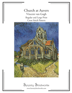 Church at Auvers Cross Stitch Pattern - Vincent van Gogh: Regular and Large Print Chart