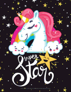 College Ruled Blank Lined Cute Notebooks for Girls Teens Kids School Super Star: Composition Notebooks