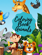 Coloring Book Animals: 8.5*11, 100 page - gift 2021 Cute Coloring Book for Little Girls and Boys - Animals, Unicorn, rex, cars, Bear Hearts and more to color