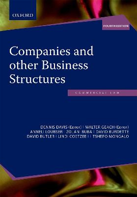 Companies and other Business Structures - Davis, Dennis (Editor), and Geach, Walter (Editor), and Loubser, Anneli