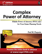 Complex Power of Attorney: Fillable Power of Attorney (POA Only) For Your Estate Planning Needs