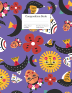 Composition Book College-Ruled Frida Folk Art Inspired Purple Pattern: Retro Kahlo Inspired Cover