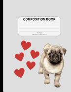 Composition Book: Pug Design, Graph Paper Inside