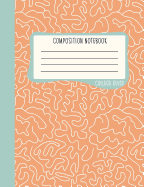 Composition Notebook: College Ruled: 100+ Lined Pages Writing Journal: Peach Abstract Scribbles 0878