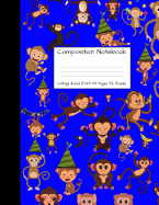 Composition Notebook College Ruled 8.5 inch x 11 inch: Monkey Party Monkeys Cute Composition Notebook, College Notebooks, Girl Boy School Notebook, Composition Book, 8.5" x 11"