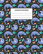 Composition Notebook for Pangolin Lovers: Wide Ruled Journal. Cute Pangolin Tropical Wildlife Pattern Wide Blank Lined Paper Workbook for Writing and Taking Notes. Ideal for Kids Teens Students and Home School College.