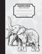 Composition Notebook Graph Ruled Paper 8.5 X 11 200 Page 4x4 Grid Per Inch, Black White Draw Elephant: Large Composition Book Journal for School Student/Teacher/Office