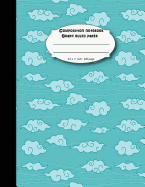 Composition notebook graph ruled paper 8.5 x 11" 200 page 4x4 grid per inch, Blue Cloud Japanese Pattern: Large composition book journal for school student/teacher/office