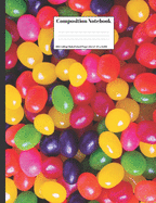 Composition Notebook: Jelly Beans Candy Colorful Candies Closeup Background Texture Design Cover 100 College Ruled Lined Pages Size (7.44 x 9.69)