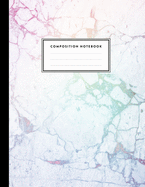 Composition Notebook: Modern Rainbow Marble Notebook for Girls, Kids, School, Students and Teachers (College Ruled 8.5 x 11, 100 pages)