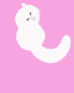 Composition Notebook: White Cat with Green Eyes on Pink Background, Blank Lined Notebook, 120 Pages, 8x10