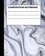 Composition Notebook: White Grey Marble College Ruled Blank Lined Cute Five Star Notebooks for Girls Teens Kids School Writing Notes Journal (7.5 x 9.25 in)