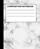 Composition Notebook: White Grey Marble College Ruled Blank Lined Five Star Notebooks for Girls Teens Kids School Writing Notes Journal (7.5 x 9.25 in)