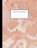 Composition Notebook - White Marble, 8.5 x 11, College Ruled, 100 pages: Beautiful Rose Pink Marble