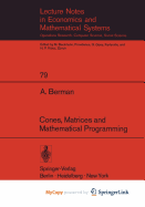 Cones, Matrices and Mathematical Programming - Berman, Abraham