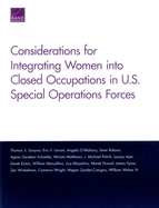 Considerations for Integrating Women Into Closed Occupations in U.S. Special Operations Forces