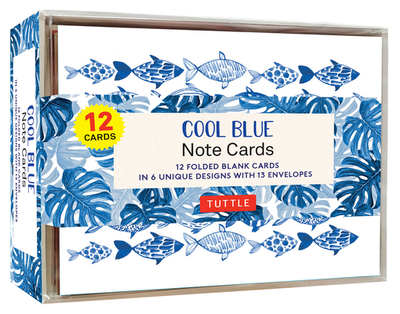 Cool Blue Note Cards - 12 Cards: In 6 Designs With 13 Envelopes (Card Sized 4 1/2 X 3 3/4 inch) - Tuttle Studio (Editor)