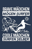 Coole M?dchen Surfen Selber: Notizbuch / Notizheft F?r Surferin Surf Surfer-In Surfen Surfbrett A5 (6x9in) Liniert Mit Linien