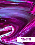 Cornell Notes Notebook: Cute Lined Journal - Cornell Template Note taking Study Method for College, High School, & Homeschool Students - Maroon Burgundy Acrylic Paint Impasto - 126 pages - Large (8.5 x 11 inches)