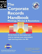 Corporate Records Handbook "With CD": Meetings, Minutes & Resolutions "With CD" - Mancuso, Anthony, Attorney