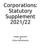 Corporations: Statutory Supplement: 2021/22