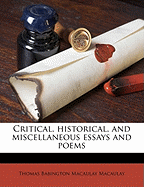 Critical, Historical, and Miscellaneous Essays and Poems; Volume 3