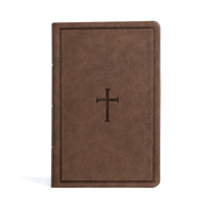 CSB Large Print Personal Size Reference Bible, Brown Leathertouch