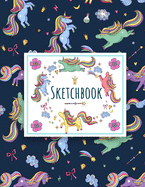 Cute Unicorn Kawaii Sketchbook: 101 blank pages of high quality white paper, 8.5" x 11"cute premium matte cover