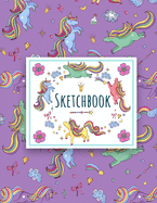 Cute Unicorn Kawaii Sketchbook: 102 blank pages of high quality white paper, 8.5" x 11"cute premium matte cover
