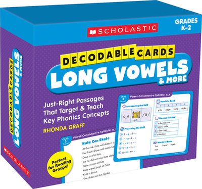 Decodable Cards: Long Vowels & More: Just-Right Passages That Target & Teach Key Phonics Concepts - Graff, Rhonda