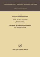 Der Beitrag des Russischen Formalismus zur Versbeschreibung