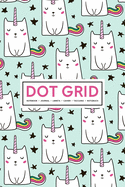 Dot Grid Notebook - Journal- Libreta - Cahier - Taccuino - Notizbuch: 110 Dotted Pages of Bullets for Journaling, Note Taking or to Create Your Own Planner, Organizer or Diary: Cute Cat Unicorns on Green 058-8