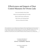 Effectiveness and Impacts of Dust Control Measures for Owens Lake