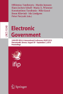 Electronic Government: 14th Ifip Wg 8.5 International Conference, Egov 2015, Thessaloniki, Greece, August 30 -- September 2, 2015, Proceedings