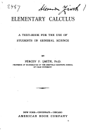 Elementary Calculus, a Text-Book for the Use of Students in General Science