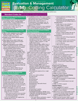 Evaluation & Management (E&M) Coding Calculator: QuickStudy Laminated Reference Guide - Tropin, Theresa