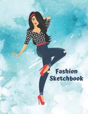 Fashion Sketchbook: The Book for Sketching Your Artistic Fashion Design Ideas. Including 2 Women Line Shapes to Help You Sketch. Draw Your Inspiration and Passion. 122 pages - The Prints You Want