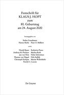 Festschrift F?r Klaus J. Hopt Zum 80. Geburtstag Am 24. August 2020