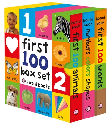 First 100 Board Book Box Set (3 Books): First 100 Words, Numbers Colors Shapes, and First 100 Animals - Priddy, Roger