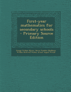 First-Year Mathematics for Secondary Schools