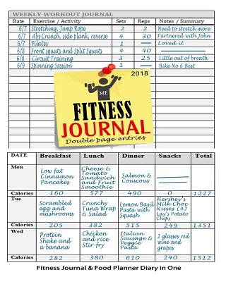 Fitness Journal 2018: Fitness Journal and Food Planner Diary in One: 12 Month Fitness Planner Workout Book & Food Diary - Journals, Blank Books 'n'