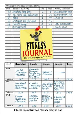 Fitness Journal: Fitness Journal and Food Planner Diary in One: 12 Month Diet and Fitness Journal - Journals, Blank Books