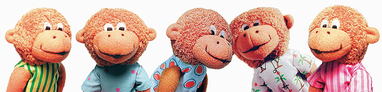 Five Little Monkeys Finger Puppet Playset: Set of 5 Finger Puppets, 5" Each