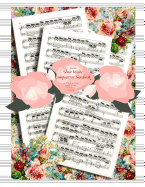 Floral Rose Sheet Music Composition Notebook with Blank Staves / Staff Manuscript Paper for the Art of Composing: Twelve Plain Horizontal Lines Journal for Writing and Recording Musical Ideas