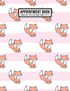 Fox Appointment Book: Undated Hourly Appointment Book - Weekly 7AM - 10PM with 15 Minute Intervals - Large 8.5 x 11