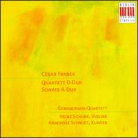 Franck: Sonata for violin in A; String quartet in D - Annerose Schmidt (piano); Dietmar Hallmann (viola); Gewandhaus Quartet; Giorgio Krohner (violin); Heinz Schunk (violin);...