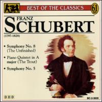 Franz Schubert: Symphony No. 8 "Unfinished"; Piano Quintet in A major "The Trout"; Symphony No. 5 - Caspar da Salo Quartett; Sylvia Capova (piano)