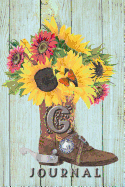 G: Journal: Sunflower Journal Book, Monogram Initial G Blank Lined Diary with Interior Pages Decorated With Sunflowers.