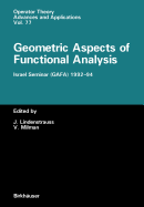 Geometric Aspects of Functional Analysis: Israel Seminar (Gafa) 1992-94