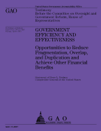 Government Efficiency and Effectiveness: Opportunities to Reduce Fragmentation, Overlap, and Duplication and Achieve Other Financial Benefits